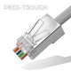 RJ45 PLUG CAT6 SHIELDED,PASS THROUGH 10 pcs bag