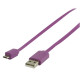 USB-2.0 CABLE A-MALE / microB U 1m violet