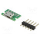 Module: adapter pin strips,USB B micro USB Micro-B