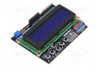 Display: LCD 16x2 blue 80x58mm LED Interface: GPIO pin strips