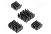 Heatsink black Raspberry Pi 4 B aluminium 4pcs.