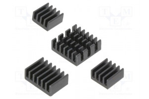 Heatsink black Raspberry Pi 4 B aluminium 4pcs.