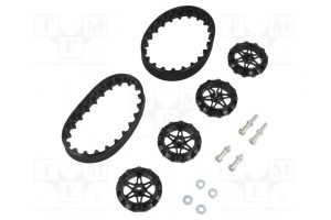 Tracks Kit: 4 wheels,nut x2,washer x2,screw x4 black Ø: 35mm