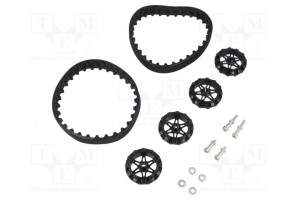 Tracks Kit: 4 wheels,nut x2,washer x2,screw x4 black Ø: 35mm