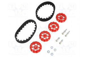 Tracks Kit: 4 wheels,nut x2,washer x2,screw x4 red Ø: 35mm