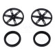 Wheel black push-in,screw Ø: 70mm Shaft dia: 5.8mm W: 8mm 2pcs.