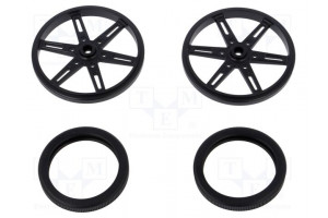 Wheel black push-in,screw Ø: 70mm Shaft dia: 5.8mm W: 8mm 2pcs.