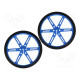 Wheel blue Shaft: D spring push-in Ø: 80mm Shaft dia: 3mm 2pcs.