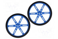 Wheel blue Shaft: D spring push-in Ø: 80mm Shaft dia: 3mm 2pcs.