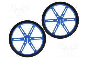 Wheel blue Shaft: D spring push-in Ø: 80mm Shaft dia: 3mm 2pcs.