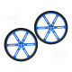 Wheel blue Shaft: D spring push-in Ø: 90mm Shaft dia: 3mm 2pcs.