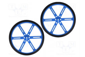 Wheel blue Shaft: D spring push-in Ø: 90mm Shaft dia: 3mm 2pcs.