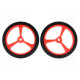 Wheel red Shaft: D spring push-in Ø: 40mm Shaft dia: 3mm W: 7mm