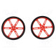 Wheel red Shaft: D spring push-in Ø: 80mm Shaft dia: 3mm W: 10mm