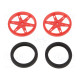 Wheel red Shaft: knurled push-in,screw Ø: 60mm Shaft dia: 4.8mm