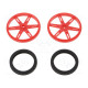 Wheel red Shaft: knurled push-in,screw Ø: 70mm Shaft dia: 5.8mm