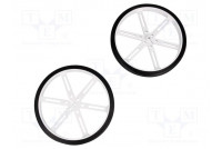 Wheel white Shaft: D spring push-in Ø: 90mm Shaft dia: 3mm