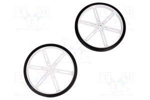 Wheel white Shaft: D spring push-in Ø: 90mm Shaft dia: 3mm