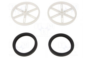 Wheel white Shaft: knurled push-in,screw Ø: 90mm W: 10mm 2pcs.