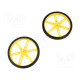 Wheel yellow Shaft: D spring push-in Ø: 80mm Shaft dia: 3mm