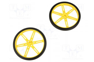 Wheel yellow Shaft: D spring push-in Ø: 80mm Shaft dia: 3mm