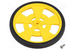 Wheel yellow Shaft: two sides flattened screw Ø: 69mm W: 7.62mm