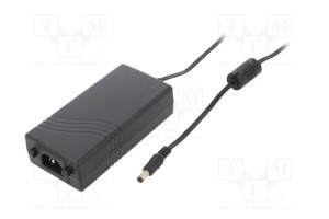 Power supply: switching 12VDC 5.42A Out: 5,5/2,5 65W 80÷264VAC