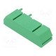 DIN rail mounting bracket end connector 72x22.5mm Body: green