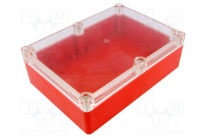 Enclosure: multipurpose X: 126mm Y: 176mm Z: 57mm ABS red gasket