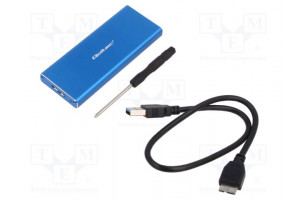 Hard discs housing: M.2 PnP SATA III,USB 3.0 aluminium blue