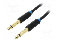 Cable Jack 6,3mm 2pin plug,both sides 3m Plating: gold-plated