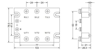 PUOLIJOHDERELE 3-VAIHE 25A 48-480VAC (AC-ohjaus 48-280V)