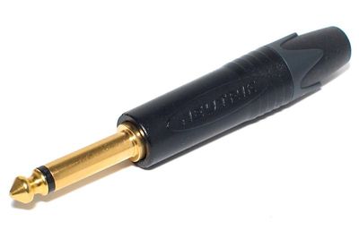 6,3mm MONOPLUGI MUSTA/KULTA Neutrik