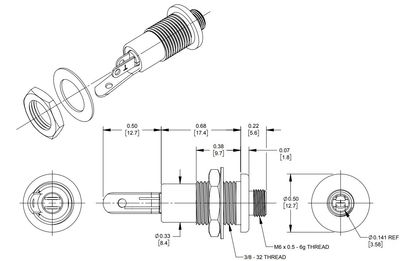 3,5mm STEREORUNKO KIERRELUKITUKSELLA
