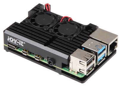 Joy-IT RASPBERRY PI 4B ALUKOTELO MUSTA 2xTUULETIN