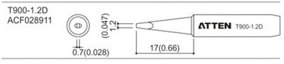 ATTEN T900-1.2D JUOTOSKÄRKI TALTTA 1,2x0,7mm ATTEN T900-1.2D JUOTOSKÄRKI TALTTA 1,2x0,7mm