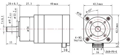 ASKELMOOTTORI NEMA17 2,8V 1,68A 0,36ast(5:1)