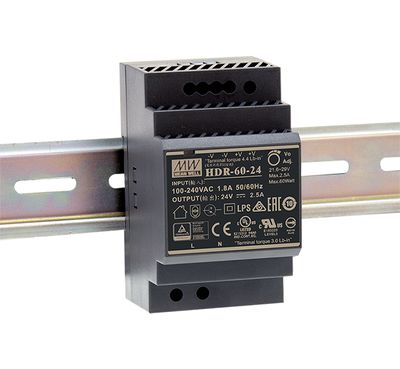 DIN-KISKOHAKKURI 60W 24VDC 2,5A