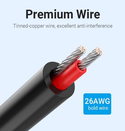 Vention 2x RCA UROS / 3,5mm STEREO-PLUGI KAAPELI 0,5m