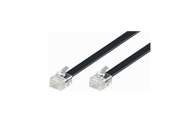 RJ11-PUHELINJOHTO (1-Wire) 5m MUSTA