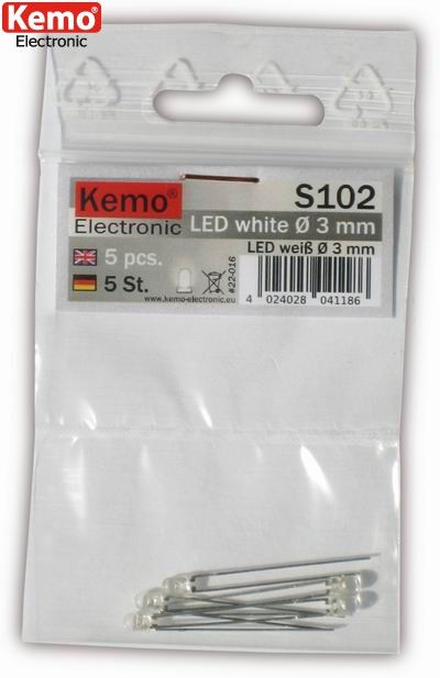 LED-PUSSI 3mm VALKOINEN 5kpl