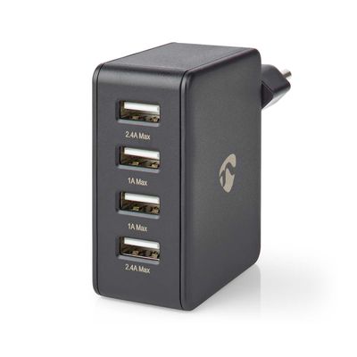 USB SEINÄLATURI 5V 2x2,4A+2x1A