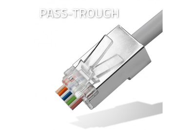 RJ45-PURISTUSLIITIN LÄPIJOHDOTETTAVA CAT6 SUOJATTU 100kpl pussi RJ45-PURISTUSLIITIN LÄPIJOHDOTETTAVA CAT6 SUOJATTU 100kpl pussi