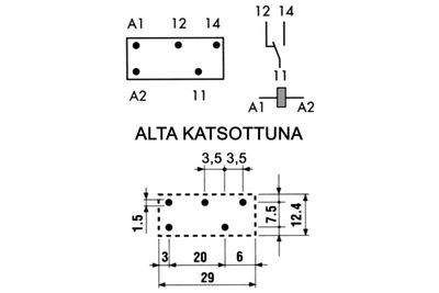 PCB-RELE 1-VAIHTO 10A 12VDC