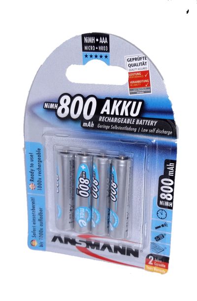 KÄYTTÖVALMIS AAA-AKKU NiMH 1,2V 800mAh 4kpl