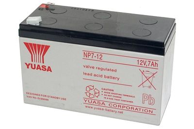 LYIJYHYYTELÖAKKU Yuasa 12V 7Ah 6,3mm liittimillä