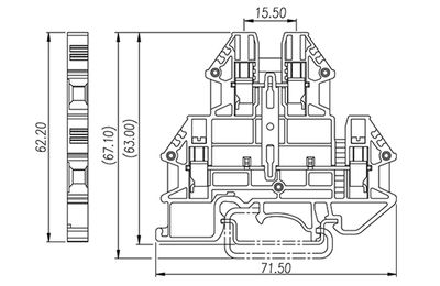 Dinkle DKK4N-PV, BiLFTB, screw, 0.34-6mm2, BG