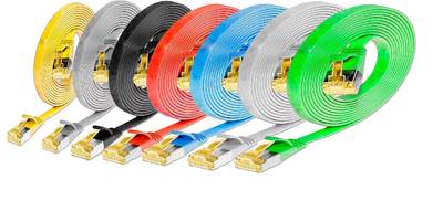 Litteä Cat6A U/FTP 1,5m 7:n VÄRIN LAJITELMA