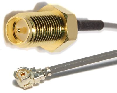 U.FL - SMA naaras urospinnillä  mikrokoaksiaali välikaapeli 50mm 