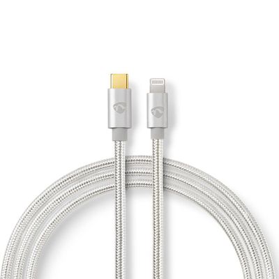 USB-C LIGHTNING-KAAPELI 1m hopea USB-C LIGHTNING-KAAPELI 1m hopea